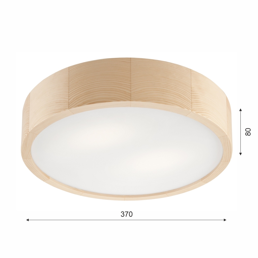 Laevalgusti vannituppa NATURAL 3xE27/15W/230V IP54 mänd ø 37 cm - FSC sertifitseeritud