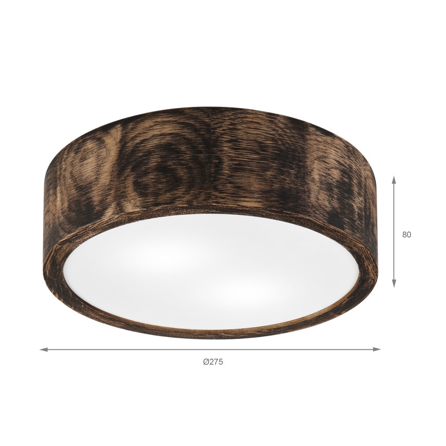 Laevalgusti vannituppa OAK SMOKY 2xE27/15W/230V IP54 ø 27,5 cm tamm/pruun