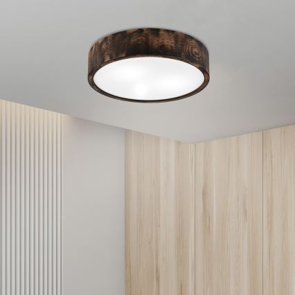 Laevalgusti vannituppa OAK SMOKY 3xE27/15W/230V IP54 ø 37,5 cm tamm/pruun
