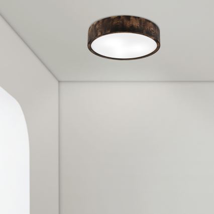 Laevalgusti vannituppa OAK SMOKY 3xE27/15W/230V IP54 ø 37,5 cm tamm/pruun