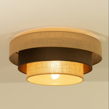 Laevalgusti WENTA 1xE27/60W/230V, Ø 50 cm, džuut/pruun