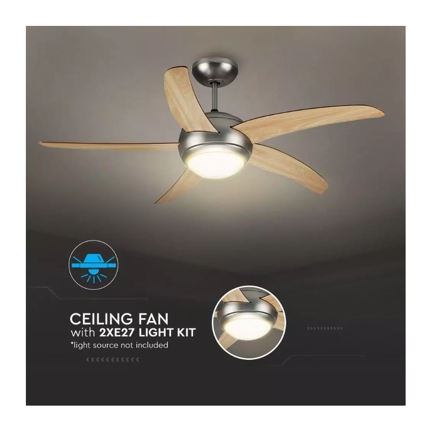 Laeventilaator 2xE27/20W/230V d. 132 cm + kaugjuhtimispult