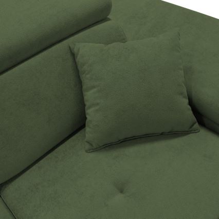 Lahtikäiv L-kujuline nurgadiivan CASTELO, parempoolne, roheline, sisseehitatud panipaigaga