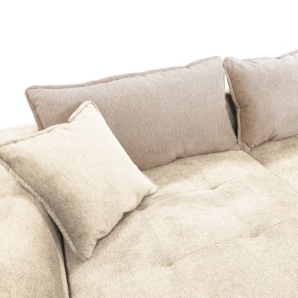 Lahtikäiv L-kujuline nurgadiivan LAGOA, vasakpoolne, hoiukastiga, beež/pruun