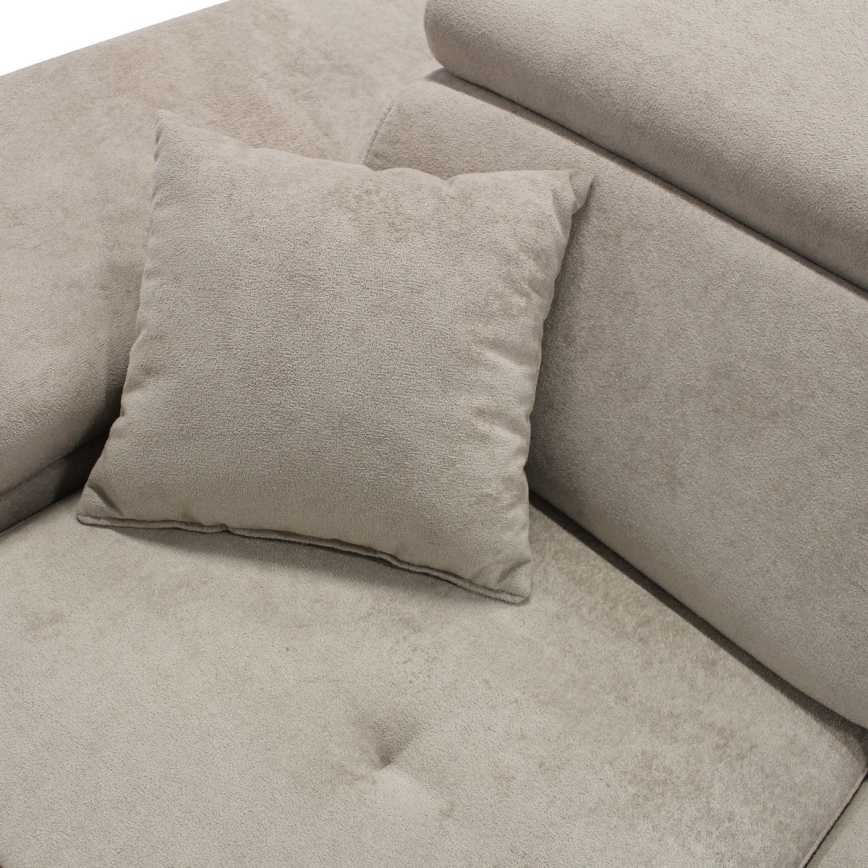 Lahtikäiv L-kujuline nurgadiivanvoodi CASTELO, vasakpoolne, hall, hoiuruumiga