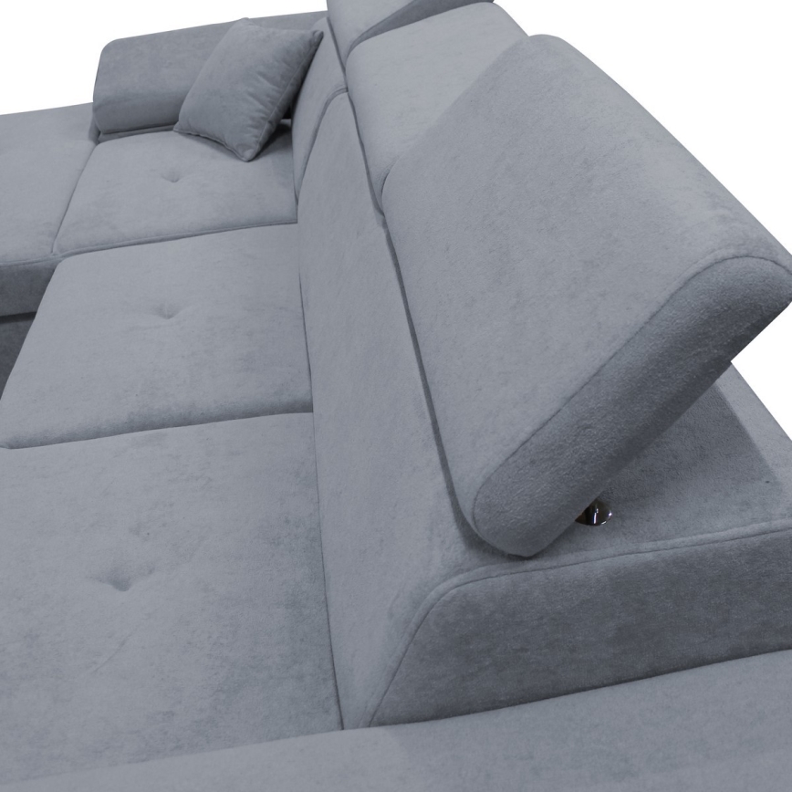 Lahtikäiv L-kujuline nurgadiivanvoodi CASTELO, hoiukastiga, vasakpoolne, tumehall