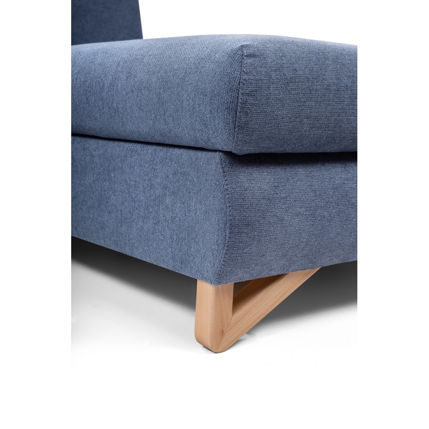 AVESTA lahtikäiv L-kujuline polsterdatud nurgadiivan panipaigaga, parempoolne, sinine