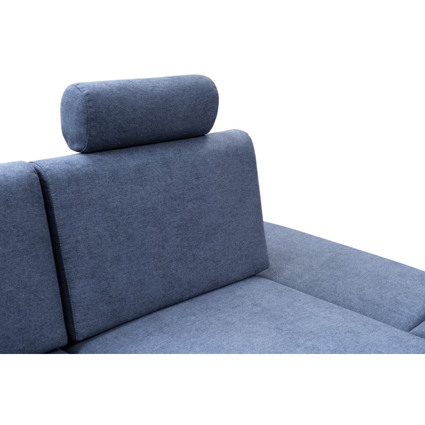 AVESTA lahtikäiv L-kujuline polsterdatud nurgadiivan panipaigaga, parempoolne, sinine