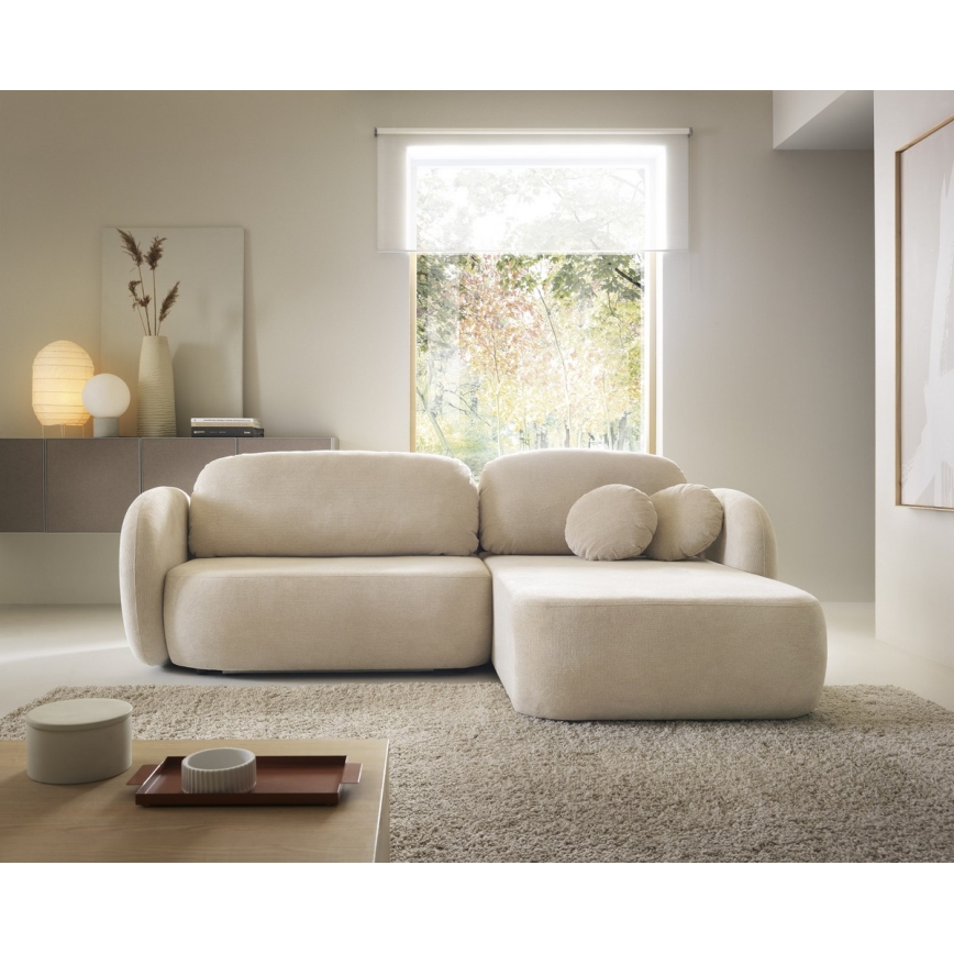 Lahtikäiv nurgadiivan hoiuruumiga L-kujuline OLBIA, parempoolne, beež