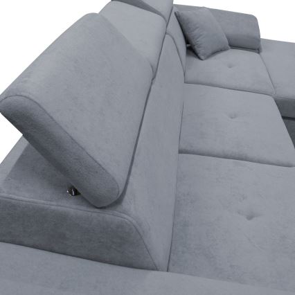 L-kujuline lahtikäiv nurgadiivanvoodi CASTELO, parempoolne, hoiuruumiga, tumehall