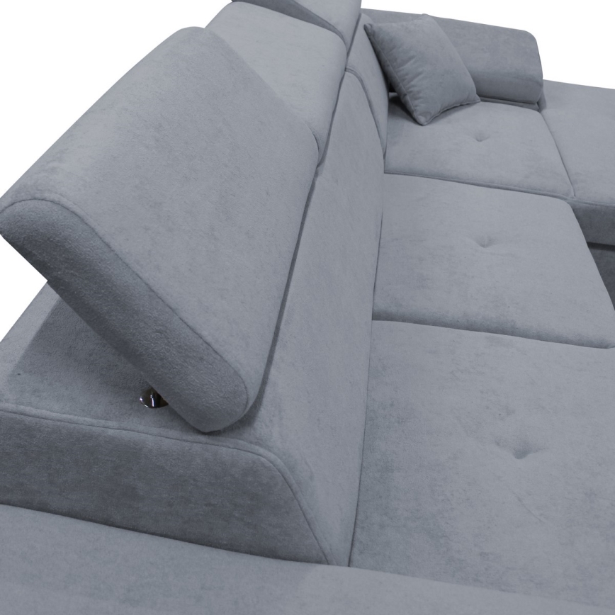 L-kujuline lahtikäiv nurgadiivanvoodi CASTELO, parempoolne, hoiuruumiga, tumehall