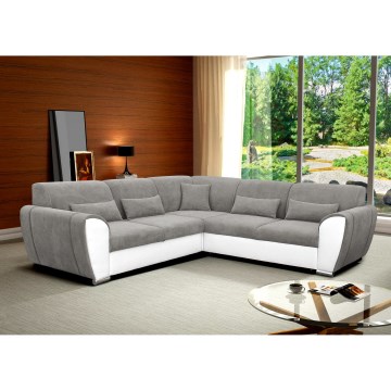 Lahtikäiv parempoolne L-kujuline nurgadiivan VISEU hoiuruumiga, hall/valge