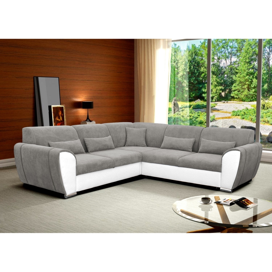 Lahtikäiv parempoolne L-kujuline nurgadiivan VISEU hoiuruumiga, hall/valge