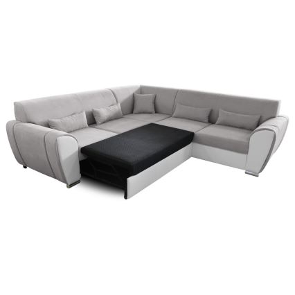 Lahtikäiv parempoolne L-kujuline nurgadiivan VISEU hoiuruumiga, hall/valge