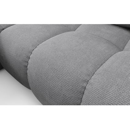 Lahtikäiv L-kujuline polsterdatud nurgadiivan ALMADA, vasakpoolne, hall, hoiukastiga