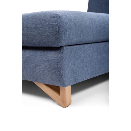 Lahtikäiv vasakpoolne L-kujuline polsterdatud nurgadiivan AVESTA, sinine, panipaigaga