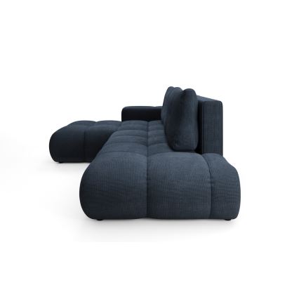 L-kujuline lahtikäiv polsterdatud nurgadiivan hoiukastiga ALMADA, vasakpoolne, sinine