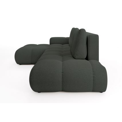 L-kujuline lahtikäiv polsterdatud nurgadiivan ALMADA, vasakpoolne, antratsiit, hoiuruumiga