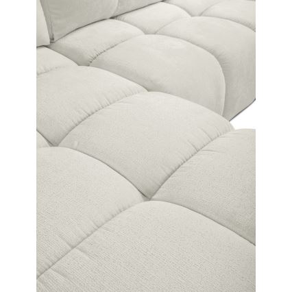 ALMADA L-kujuline lahtikäiv polsterdatud nurgadiivan hoiuruumiga, vasakpoolne, beež