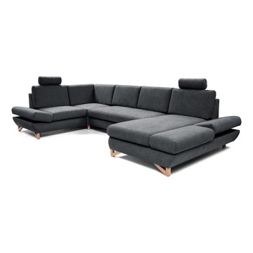 Lahtikäiv U-kujuline polsterdatud nurgadiivan AVESTA, antratsiit, hoiuruumiga