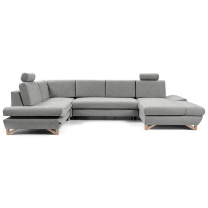 Lahtikäiv U-kujuline polsterdatud nurgadiivan AVESTA hoiukastiga, hall