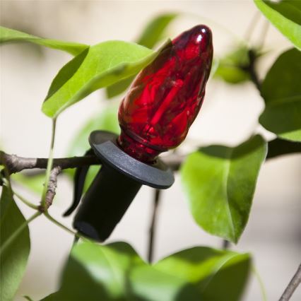 Laiendatav LED-välivalguskett CONE FILAMENT 20xE10 14m värviline/soe valge IP44, Valmistatud ELis