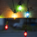 Laiendatav LED-välisvalguskett CONE FILAMENT 20xE10 14m värviline/soe valge IP44, Valmistatud Tšehhis