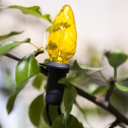 Laiendatav LED-välisvalguskett CONE FILAMENT 20xE10, 14 m, värviline/soe valge, IP44, Valmistatud EL-is