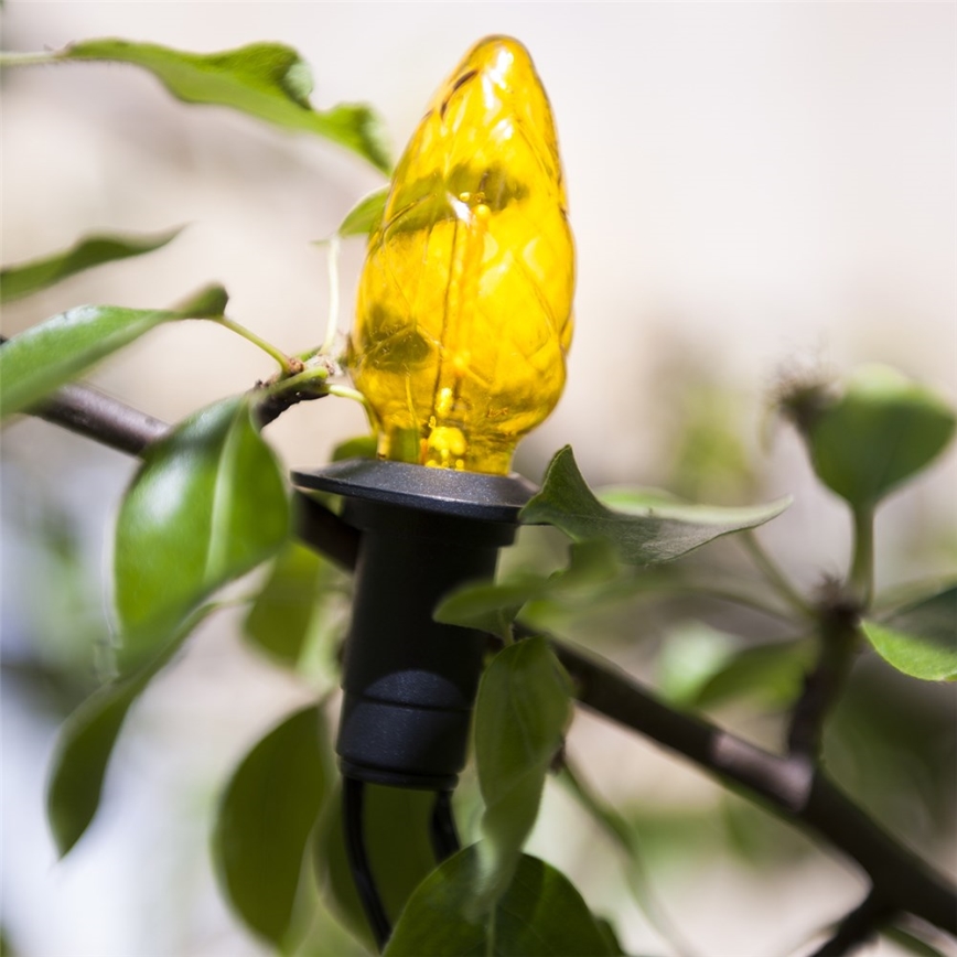 Laiendatav LED-välisvalguskett CONE FILAMENT 20xE10, 14 m, värviline/soe valge, IP44, Valmistatud EL-is