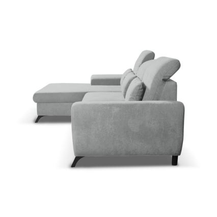 Lahtikäiv polsterdatud L-kujuline nurgadiivan ALTA, vasakpoolne, hall, hoiukastiga