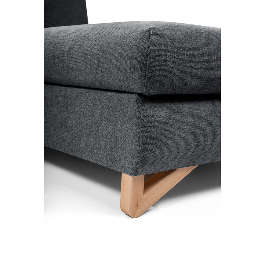 Lahtikäiv L-kujuline polsterdatud nurgadiivan AVESTA, parempoolne, antratsiit, hoiuruumiga