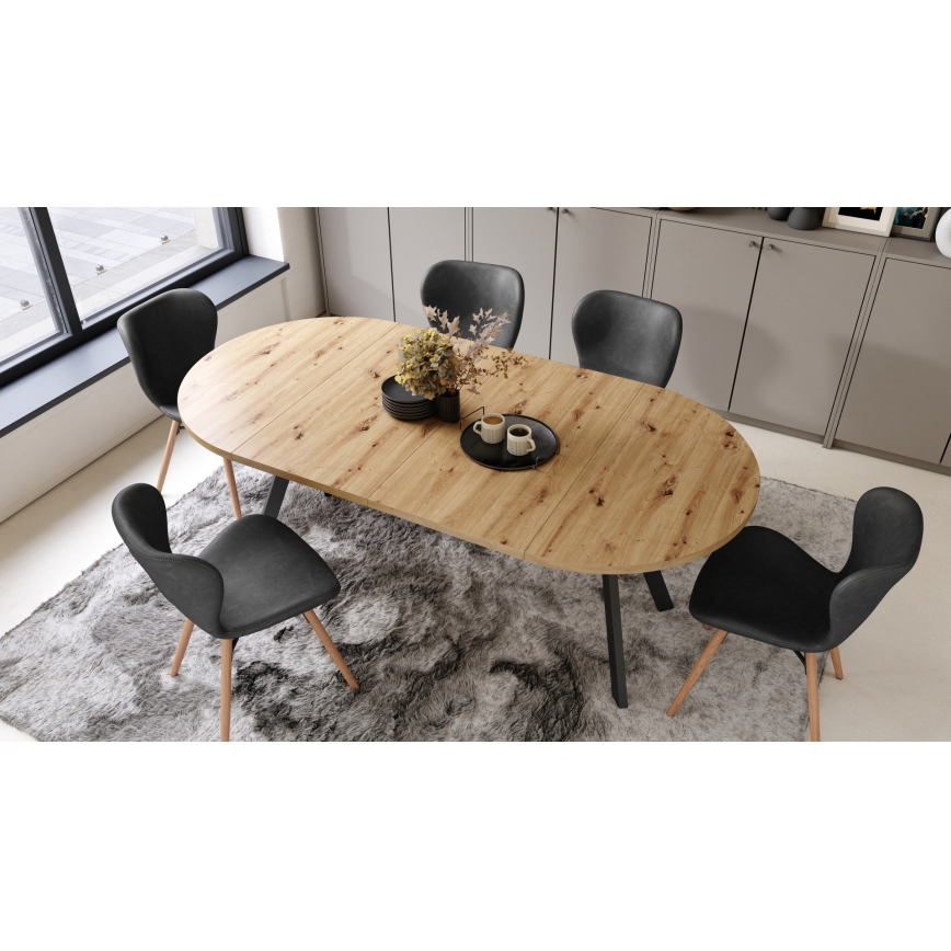 Laiendatav söögilaud ARTUR artisan-tamm/must