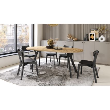 Laiendatav söögilaud ARTUR artisan-tamm/must