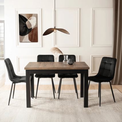 Laiendatav söögilaud DOO 120/160x75 cm makadaamia/must