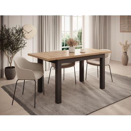 Laiendatav söögilaud DOO 120/160x75 cm tamm artisan/must