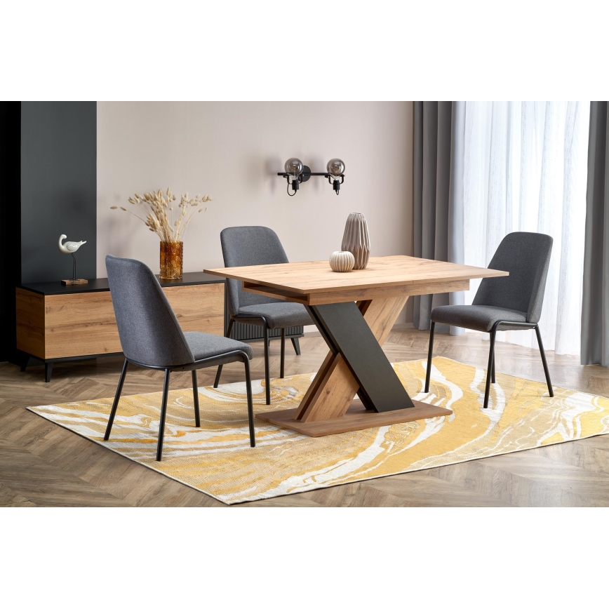 Laiendatav söögilaud DROM 130/175x85 cm Wotan-tamm/must