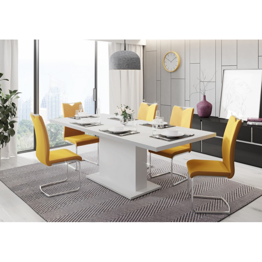 Laiendatav söögilaud STRAP 160/200 x 90 cm valge