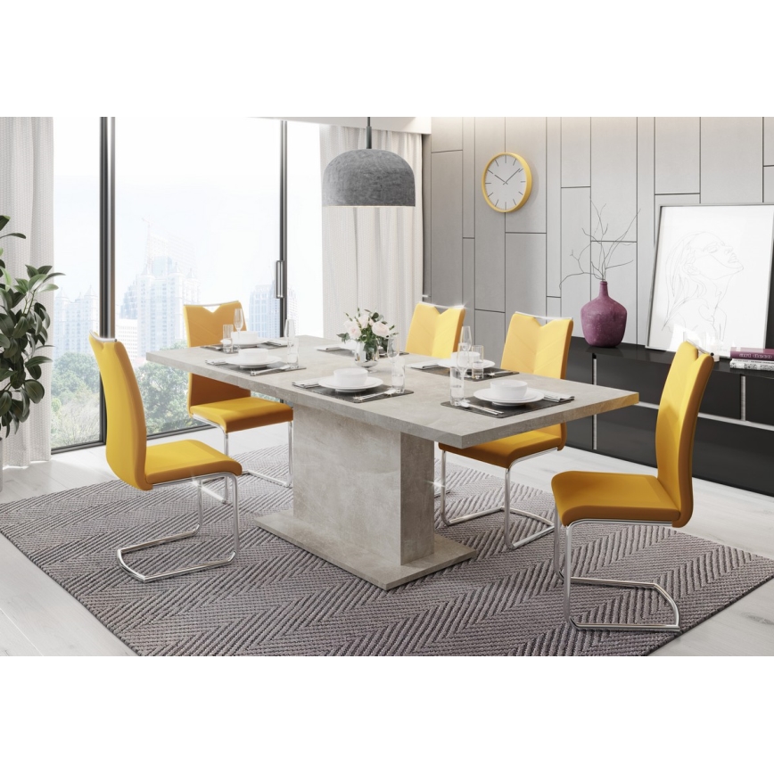 Laiendatav söögilaud STRAP, hall betooniviimistlus