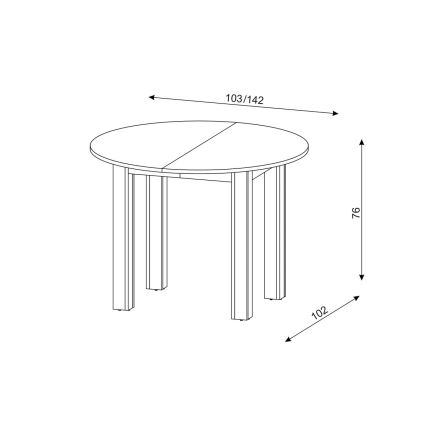 Laiendatav söögilaud WILY tamm artisan/must