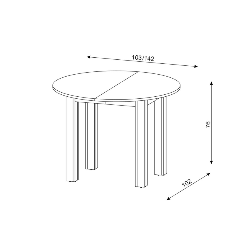 Laiendatav söögilaud WILY tamm artisan/must