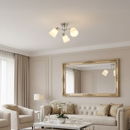 Lakke kinnitatav lühter PAFOS 3xE27/15W/230V läikiv kroom