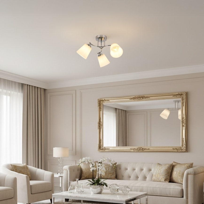 Lakke kinnitatav lühter PAFOS 3xE27/15W/230V läikiv kroom