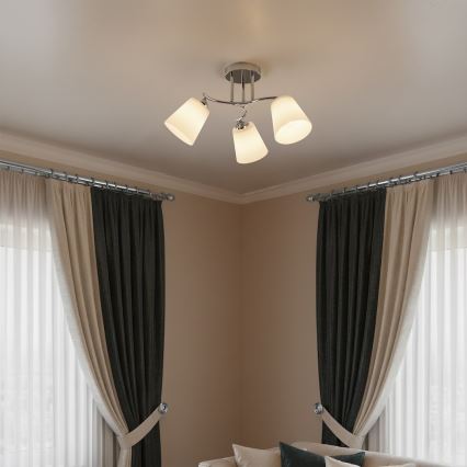 Lakke kinnitatav lühter PAFOS 3xE27/15W/230V läikiv kroom