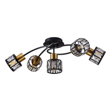 Lakke paigaldatav lühter ZAHARA 5xE27/10W/230V must