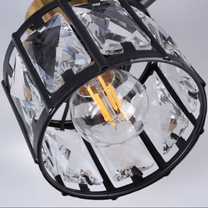 Lakke paigaldatav lühter ZAHARA 5xE27/10W/230V must