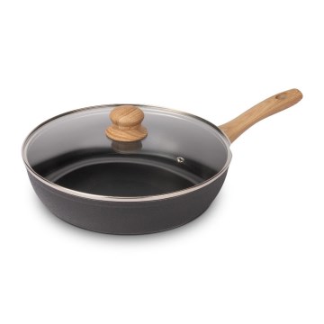 Lamart - 28 cm pann koos kaanega, must/pruun