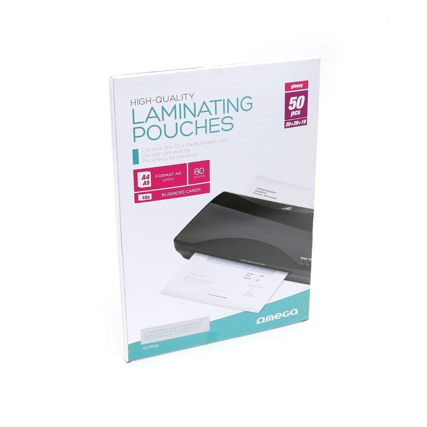 Lamineerimiskile A4 20 tk + A5 20 tk + visiitkaart 10 tk