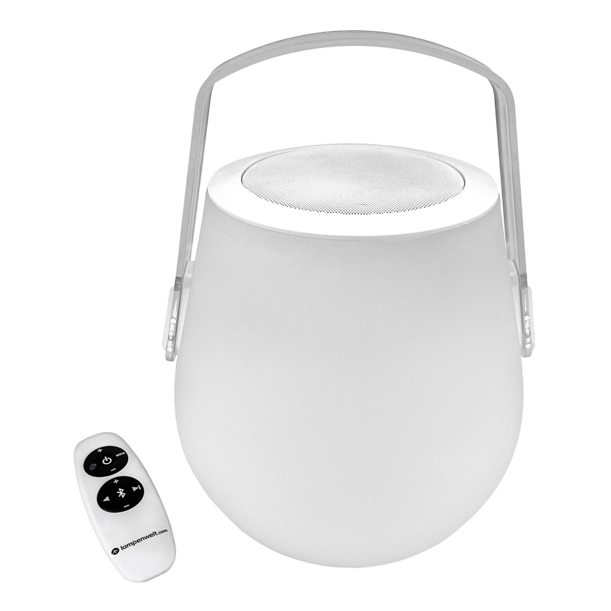 Lampenwelt - LED RGB Hämardatav laualamp kõlariga LED/3W/3,7V Bluetooth 2000 mAh IP44 + kaugjuhtimispult
