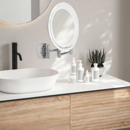 Lanaform - LED seinale kinnitatav kosmeetikapeegel WALL LED/4xAAA