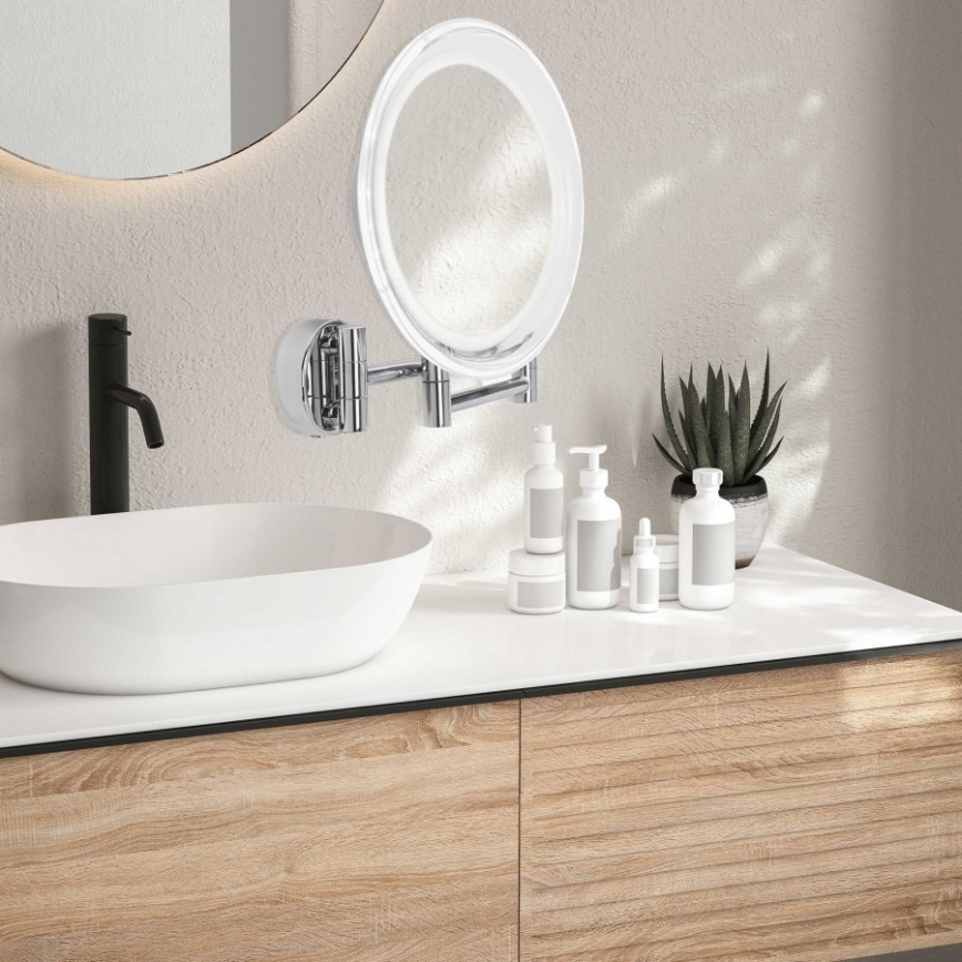Lanaform - LED seinale kinnitatav kosmeetikapeegel WALL LED/4xAAA